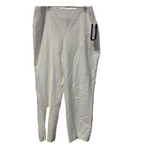 Investments Womens XL Natural White Stretch Linen Pull On Cropped Pants S51PV638